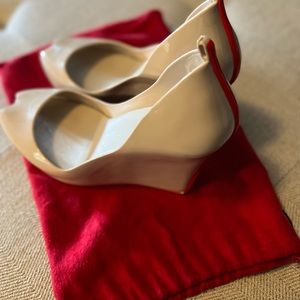Melissa Patchouli Beige/Red Wedge Rubber Peep Toe Wedge US Size 9, EUR 40